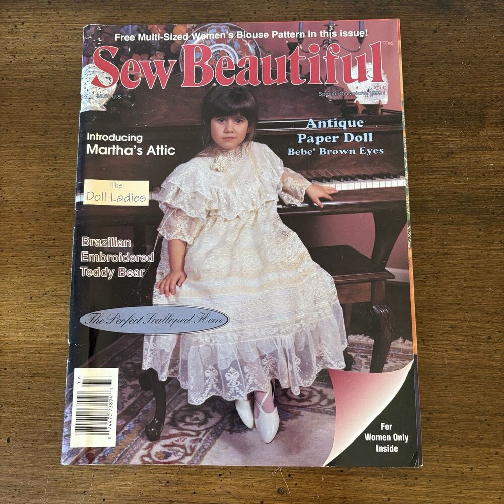 Martha Pullens Sew Beautiful Mag 1993 Heirloom Sewing Embroidery Free Patterns